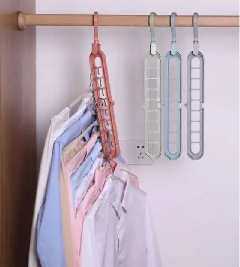 1/2Pcs 9 Holes Clothes Coat Hanger Organizer Multi-Port Support Drying Racks Plastic Cabinet Storage Rack Hangers for Clothes