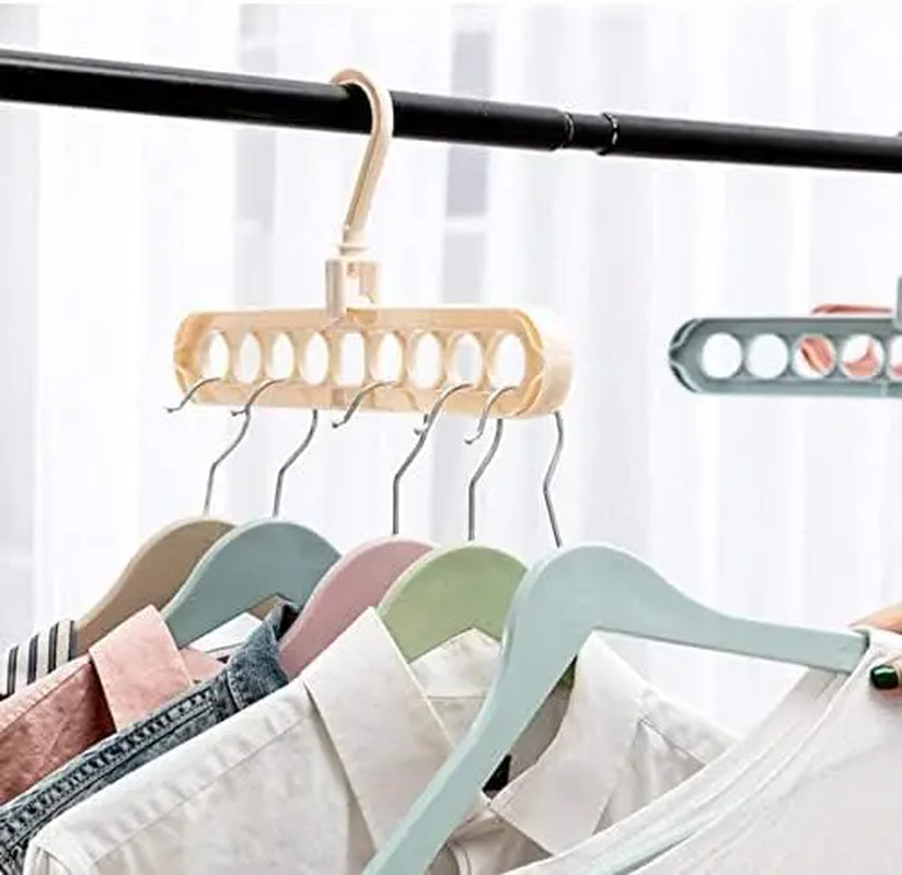 1/2Pcs 9 Holes Clothes Coat Hanger Organizer Multi-Port Support Drying Racks Plastic Cabinet Storage Rack Hangers for Clothes